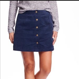 Old Navy maroon button down corduroy skirt